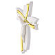 Crocifisso parete Fiocco bianco dorato corpo resina 16x8 cm s2