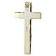 Gold wood-effect wall crucifix with white resin body, 16x8 cm s3