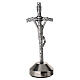 Crucifix magnétique 6,5 cm zamak finition argentée base ronde s4