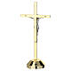 Crucifixo 12,5 cm metal bicolor base magnética dourada s5