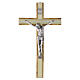 Wall crucifix 30x20 cm, olive wood with gold background and Christ in zamak s1