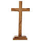 Cruz de mesa 25 x 10 cm madera olivo inserciones oro Cristo zamak s6