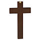 Cruz madera oscura 20x10 cm de pared con Cristo y medalla San Benito s4