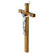 Cruz de pared 15x10 cm madera clara con Cristo de zamak s2