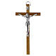 Cruz de parede 15x7,5 cm madeira clara com Cristo em zamak s1