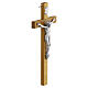 Wall cross in light wood with metal Christ figure, 20x10 cm s3