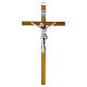 Wall cross, 12x6 in, light wood with silver-finish alloy Christ figure s1