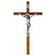 Wall crucifix 30x16 cm in light wood with Christ, silver details s1
