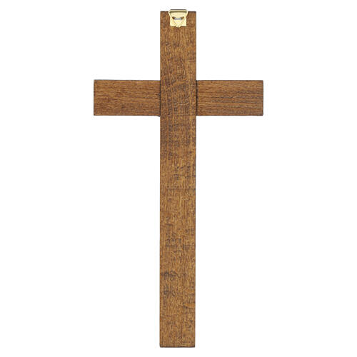 Wall crucifix 20x10 cm in dark wood with brass Corpus 4