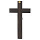 Crucifixo de parede 20x10 cm em madeira bicolor com corpo em metal prateado s4