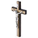 Two-tone wooden wall cross with silvered metal body of Christ, 20x10 cm s2