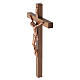 Wall crucifix in wood with cast copper body of Christ, 15x9 in s2