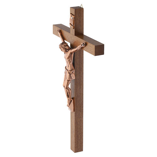 Croce legno parete 40x20 cm con corpo Cristo in rame fuso 2