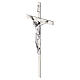 Wall cross, 12x6 in, polished iron with silvered zamak body of Christ s2