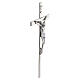 Wall cross, 12x6 in, polished iron with silvered zamak body of Christ s3