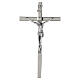 Cruz de parede 30x15 cm em metal polido com corpo em zamak prateado s1