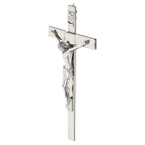 Croix murale en fer doré 20x10 cm avec corps du Christ en zamak brillant 2