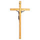 Croce metallo parete 30x15 cm finitura oro con corpo argentato s4