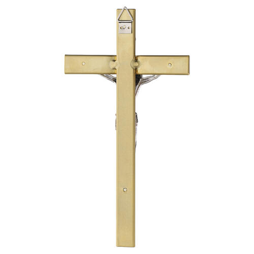 Metal wall cross 20x10 cm silver finish with zamak body of Christ 4