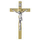 Metal wall cross 20x10 cm silver finish with zamak body of Christ s1