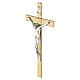 Metal wall cross 20x10 cm silver finish with zamak body of Christ s2
