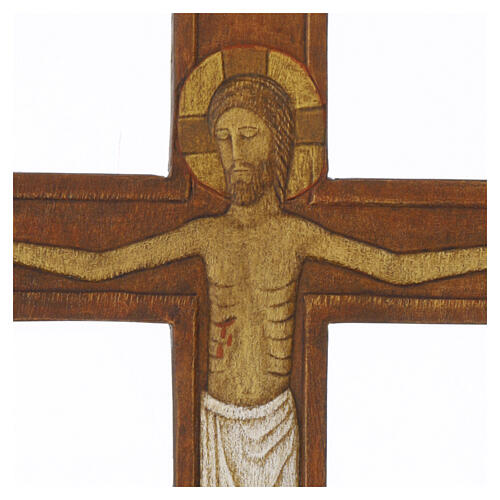 Cristo en cruz paño blanco en relieve 33 cm 2