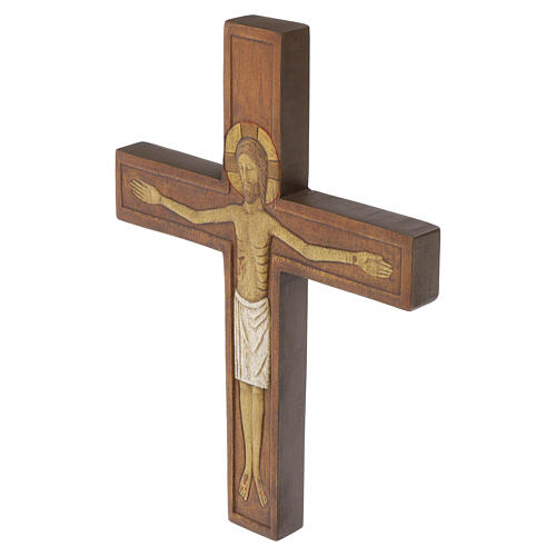 Christ on the cross with white robe in relief, 33 cm 3