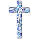 Crucifijo Mosaico 16x10 cm vidrio Murano Cristo plateado s1
