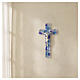 Crucifijo Mosaico 16x10 cm vidrio Murano Cristo plateado s2