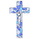 Croce vetro Murano Mosaico blu 25x15 cm corpo argentato s1