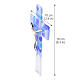 Blue pebble Murano glass crucifix with silver resin body, 16 cm s3