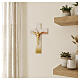 Murano glass wall crucifix with heart motif, 15x10 cm, gold-finished Christ figure s2