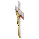 Murano glass wall crucifix with heart motif, 15x10 cm, gold-finished Christ figure s3