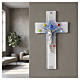 Croix en verre de Murano « Cielo Blu » avec murrines 16 cm s2