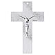 Crucifix « Sahar » verre de Murano corps du Christ résine argentée 16 cm s1