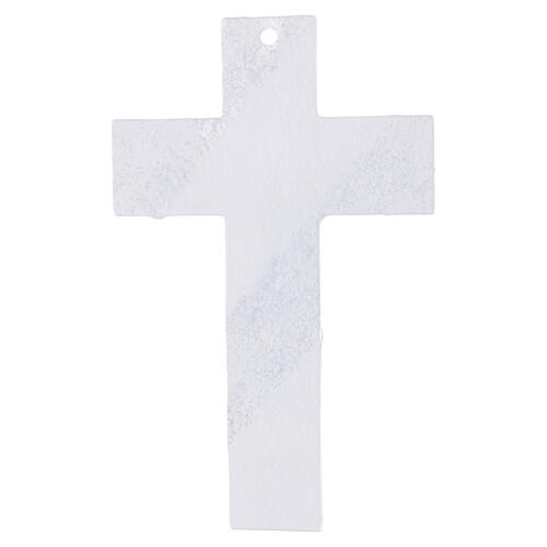 Croce Sahar vetro di Murano corpo Cristo resina argentato 16 cm 4