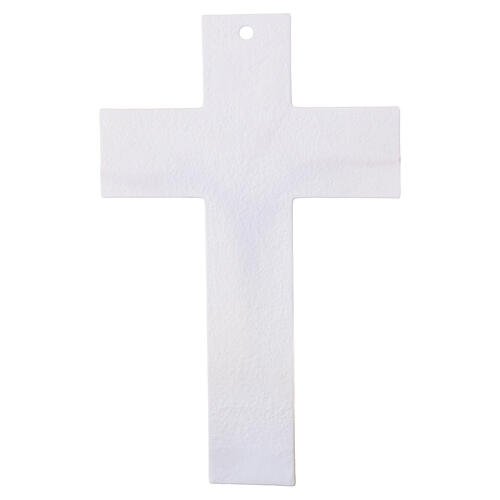 Murano glass crucifix 35x20 cm with heart decor and gilded body of Christ 4