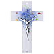 Murano Glass Crucifix Light Blue with Murrine, 35x20 cm s1
