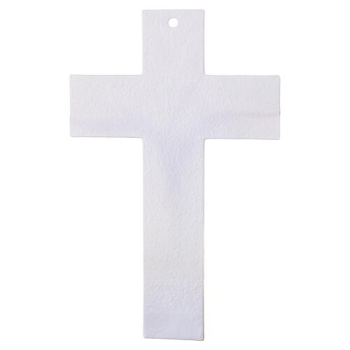 Crucifix galets bleus en verre de Murano 35x20 cm 4