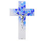 Crucifix galets bleus en verre de Murano 35x20 cm s1