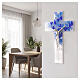 Crucifix galets bleus en verre de Murano 35x20 cm s2
