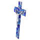 Mosaic Murano glass crucifix with silvered resin body of Christ, 14x8 in s3