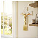Croce decoro cuori in vetro di Murano corpo di Cristo resina dorato 25x15 cm s2