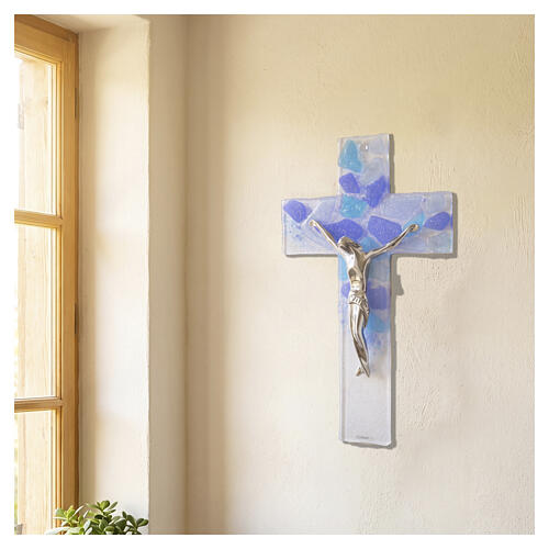 Murano glass crucifix, Sassi model 25x15 cm 2
