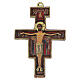 Crucifix Saint-Damien finition dorure à chaud 8x5 cm panneau de fibres dur s1