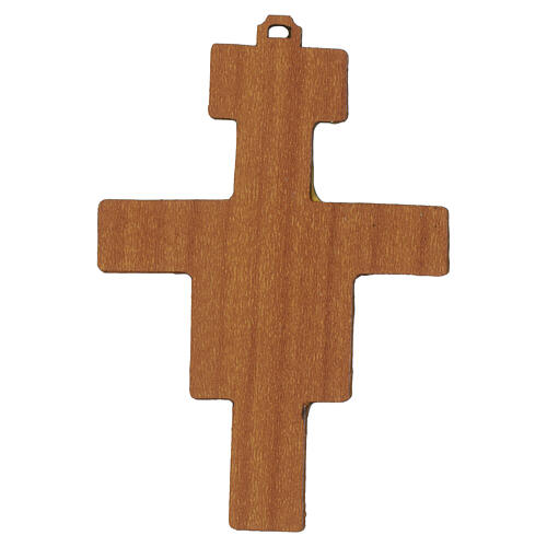 Crocifisso San Damiano HDF finitura oro a caldo 8x5 cm 4