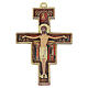 Cruz de São Damião MDF com detalhes em ouro a quente 14x10 cm s1