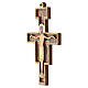 San Damiano cross in MDF with hot-stamped gold details, 14x10 cm s2
