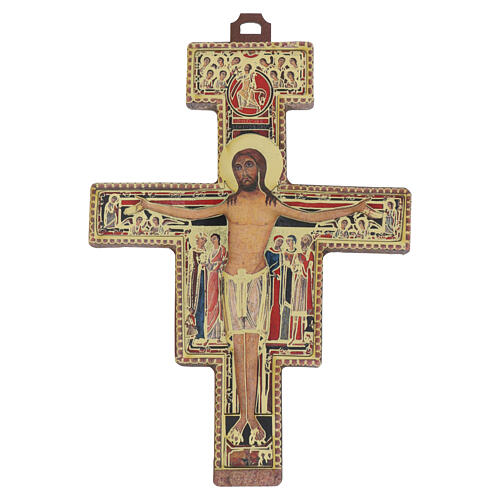 San Damiano Cross 21x15 cm HDF with Hot-Stamped Gold | online