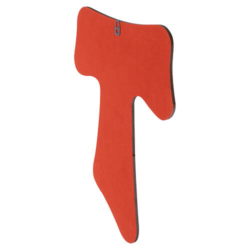 Croce Tau San Francesco MDF con oro a caldo 35x26 cm 2